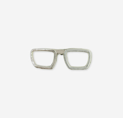 Silver Glasses Lapel pin