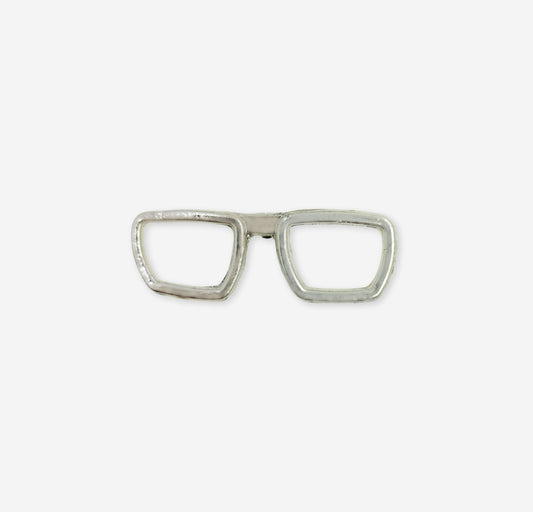 Silver Glasses Lapel pin