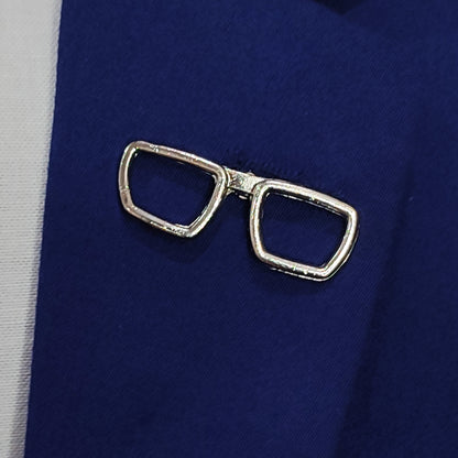 Silver Glasses Lapel pin