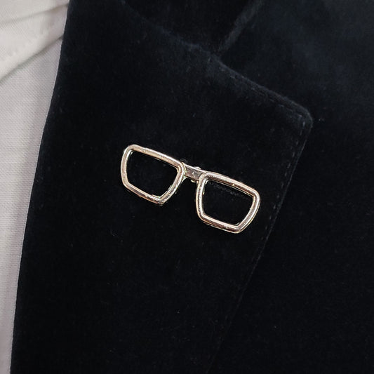 Silver Glasses Lapel pin