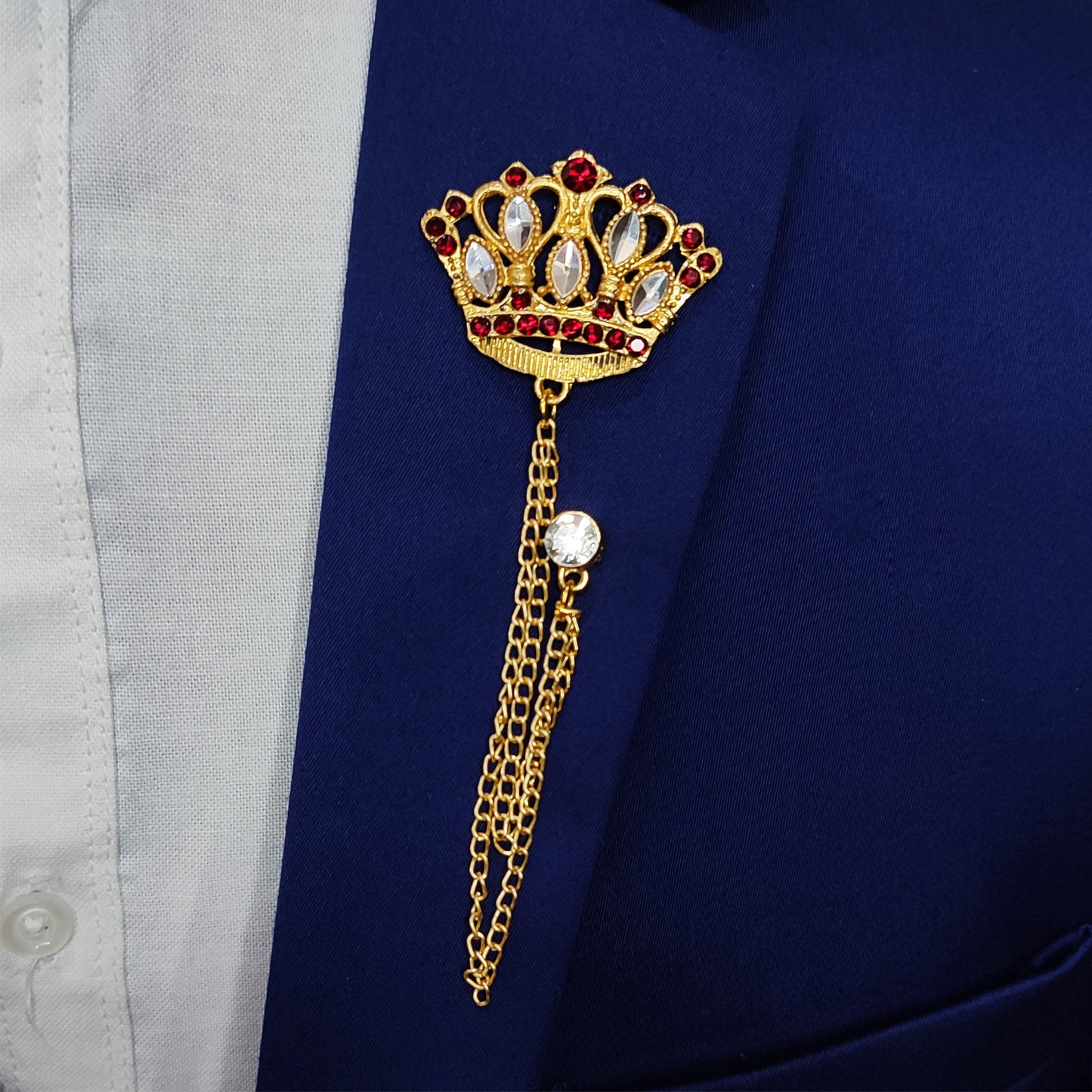Royal Crown with chain Lapel Pin