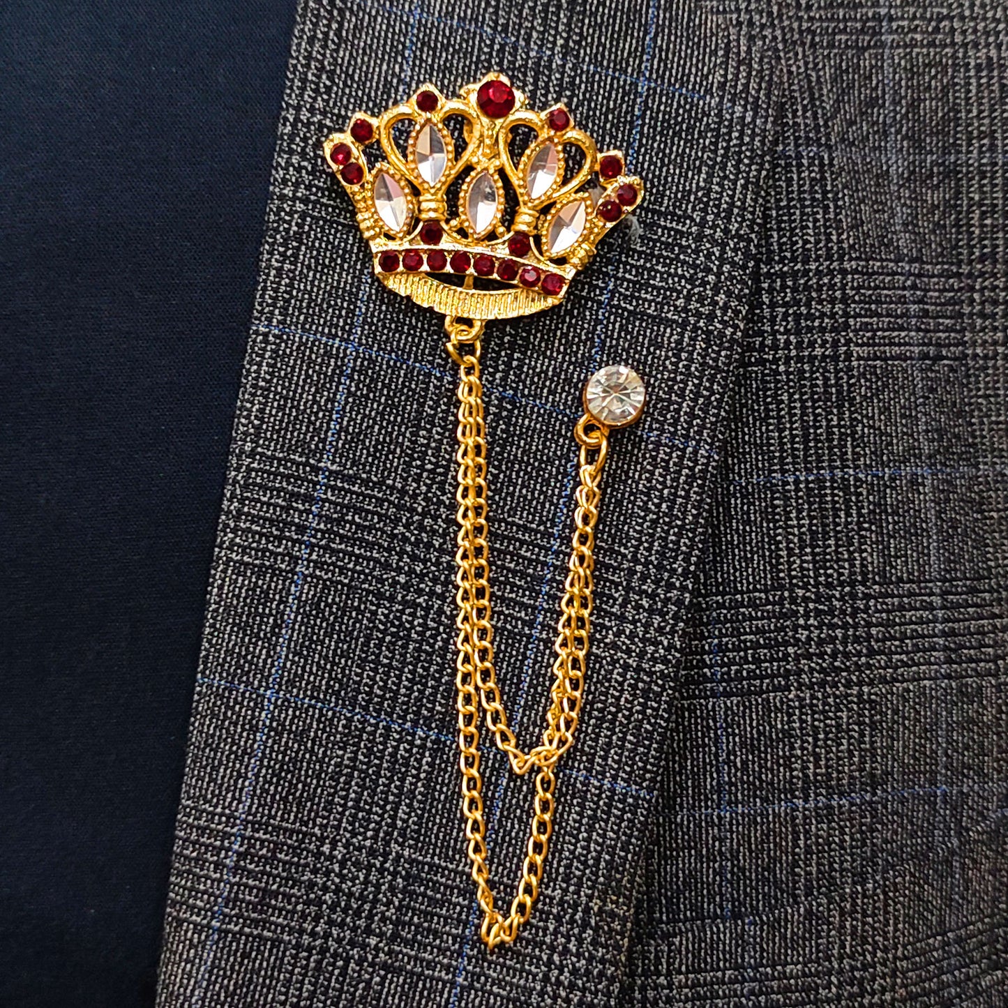 Royal Crown with chain Lapel Pin