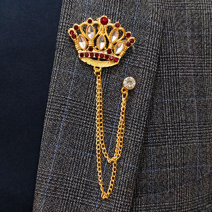 Royal Crown with chain Lapel Pin