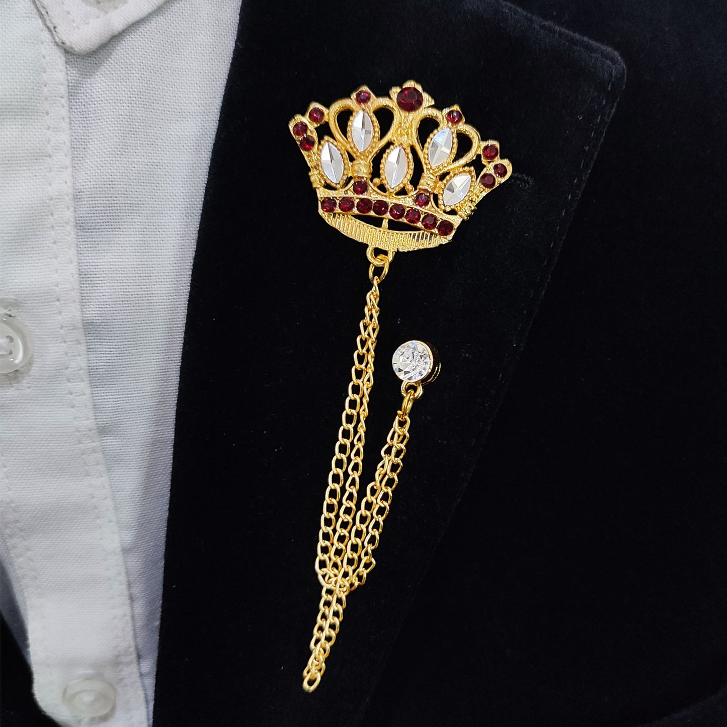 Royal Crown with chain Lapel Pin