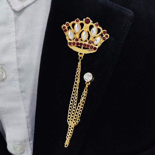Royal Crown with chain Lapel Pin