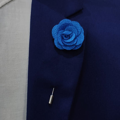 Royal Blue Rose Lapel Pin