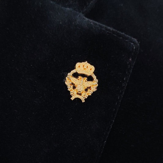 Golden Crowned Bee Lapel Pin