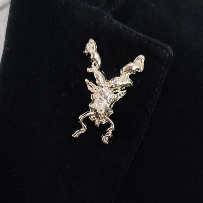 Silver Markhor Lapel Pin