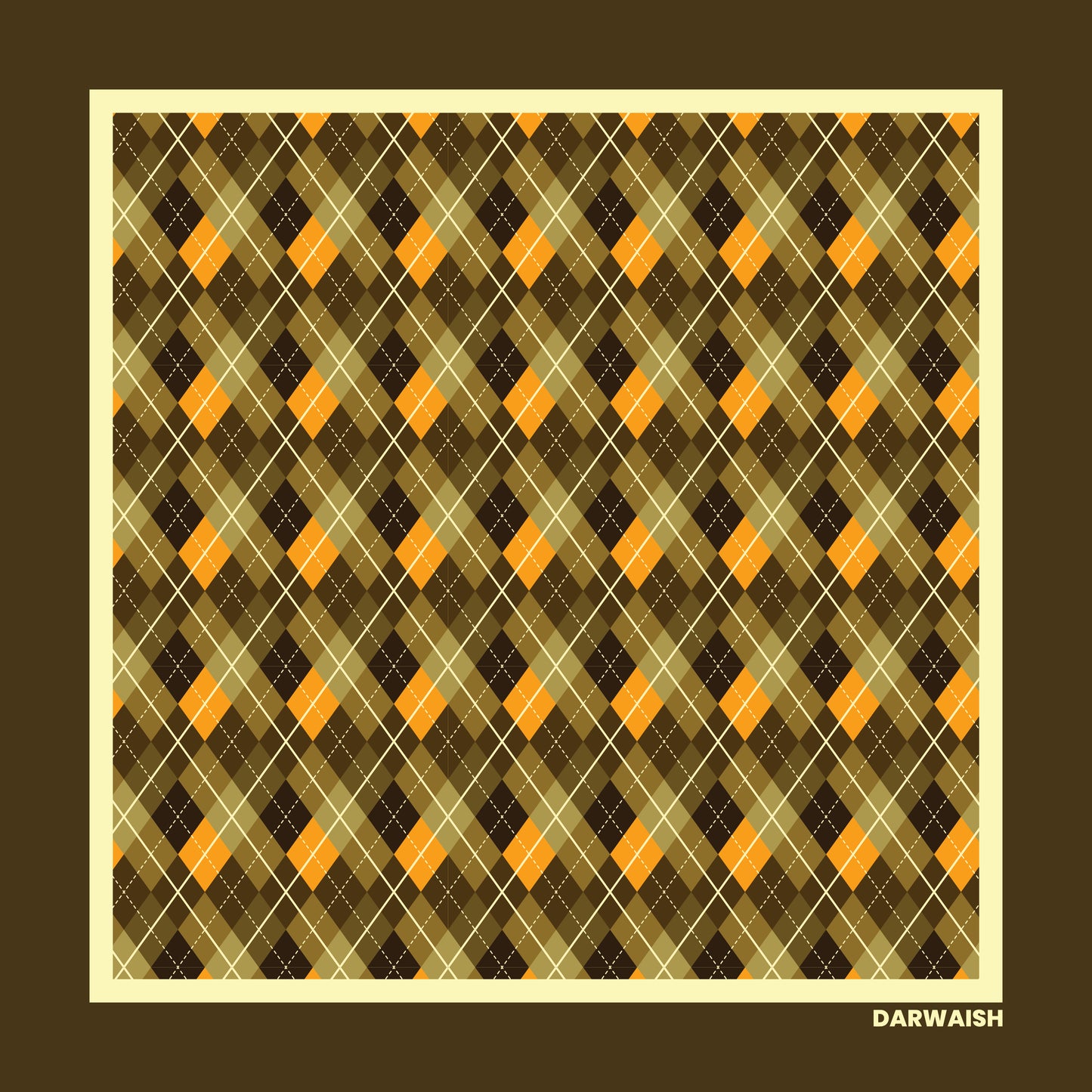 Golden Check Silk Pocket Square for Men