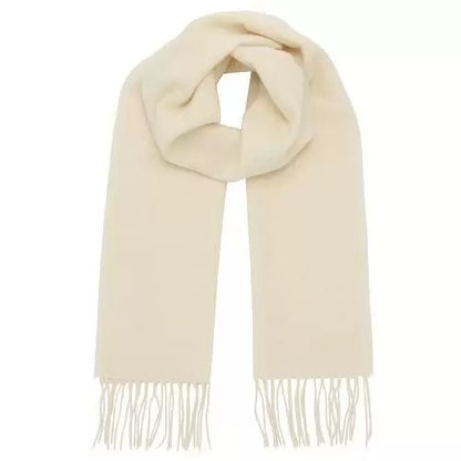 Plain White Wool Blended Muffler