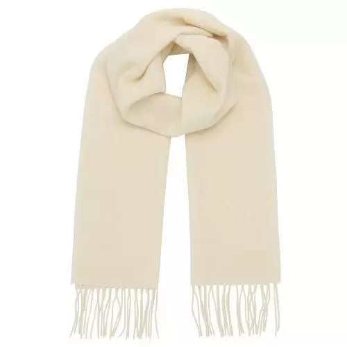 Plain White Wool Blended Muffler