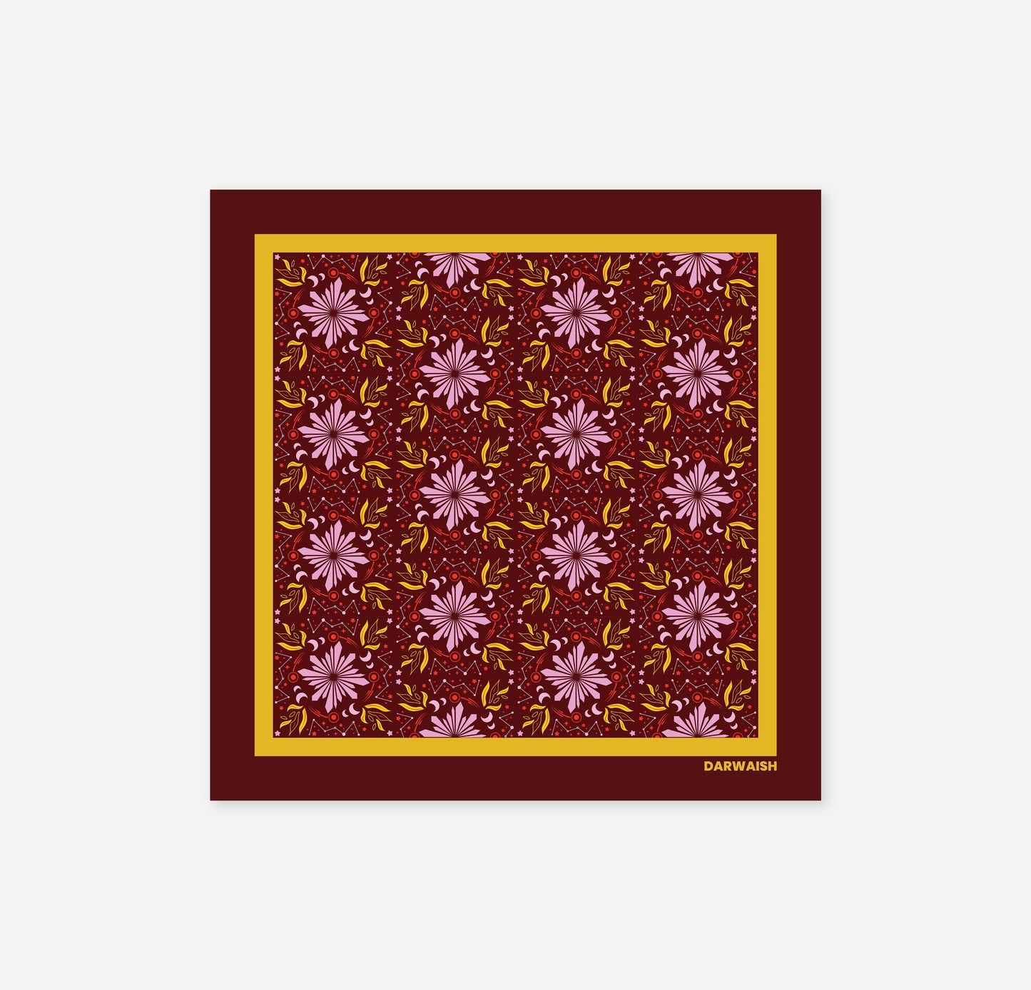 Saffron Bloom- Silk Pocket Square for Men