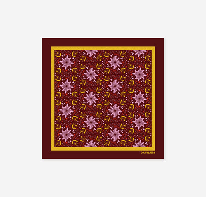 Saffron Bloom- Silk Pocket Square for Men