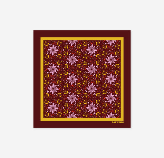Saffron Bloom- Silk Pocket Square for Men