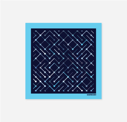 Circuit Blue- Silk Pocket Square for Men