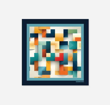 Cubist Harmony- Silk Pocket Square for Men