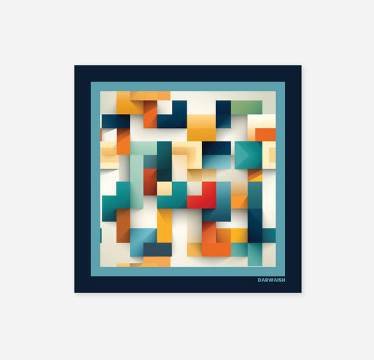 Cubist Harmony- Silk Pocket Square for Men