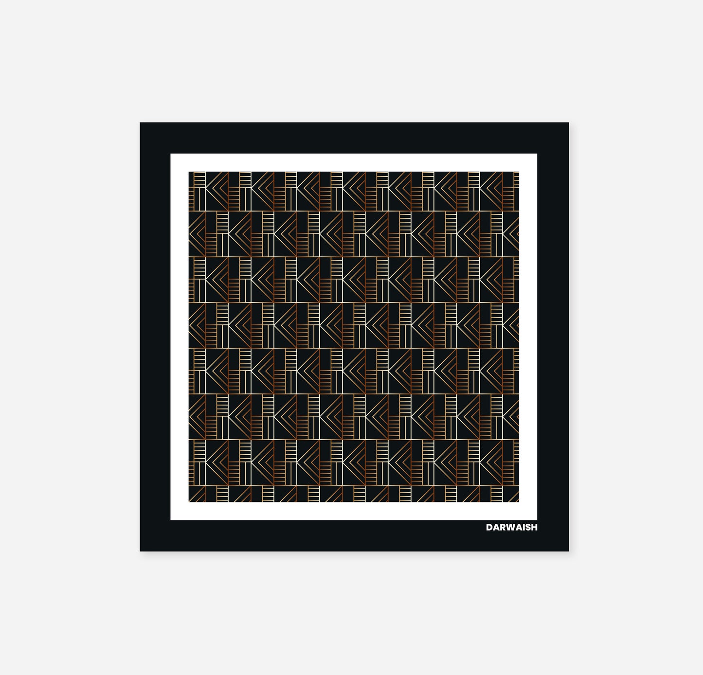 Noir Deco- Silk Pocket Square for Men