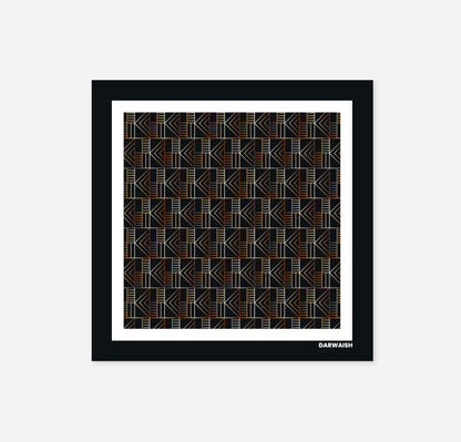 Noir Deco- Silk Pocket Square for Men