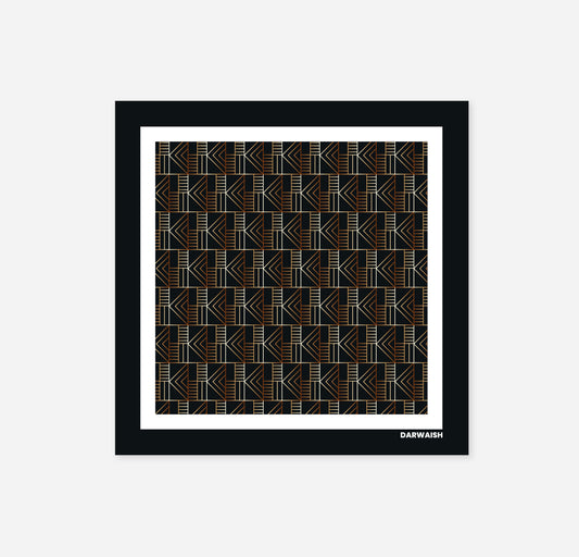 Noir Deco- Silk Pocket Square for Men