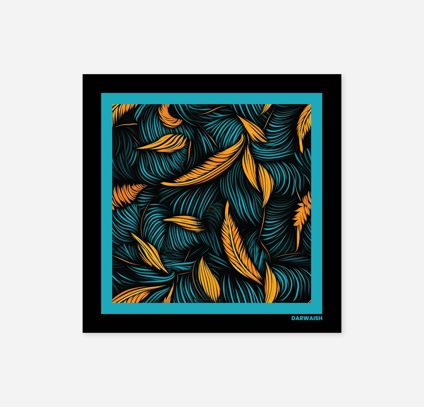 Aqua Ember- Silk Pocket Square for Men