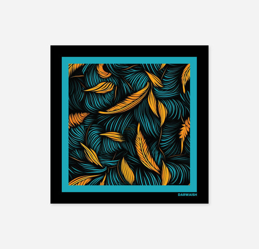 Aqua Ember- Silk Pocket Square for Men