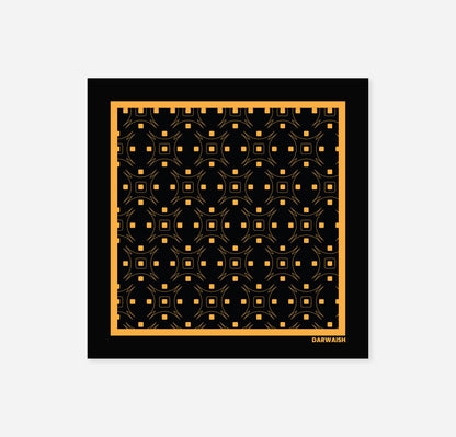 Obsidian Gold Silk Pocket Square for Men