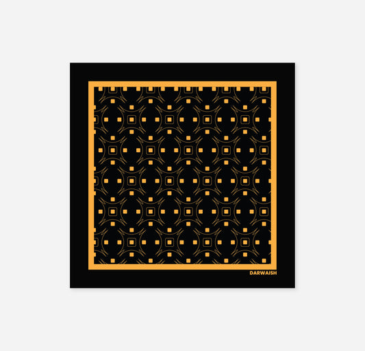 Obsidian Gold Silk Pocket Square for Men