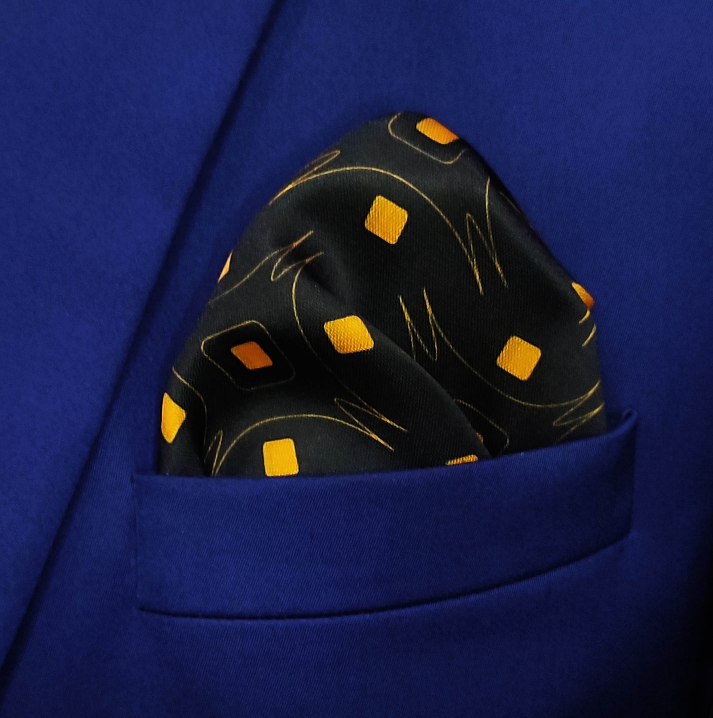Obsidian Gold Silk Pocket Square for Men