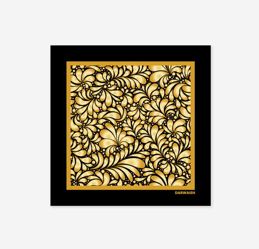 Golden Mirage-Silk Pocket Square for Men