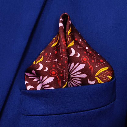 Saffron Bloom- Silk Pocket Square for Men