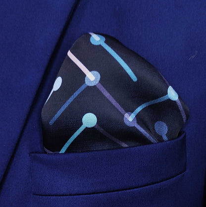 Circuit Blue- Silk Pocket Square for Men