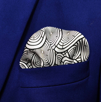 Silver Mirage- Silk Pocket Square for Men