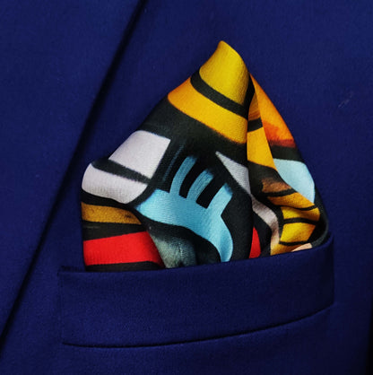 Cubist Abstract Face- Silk Pocket Square for Men