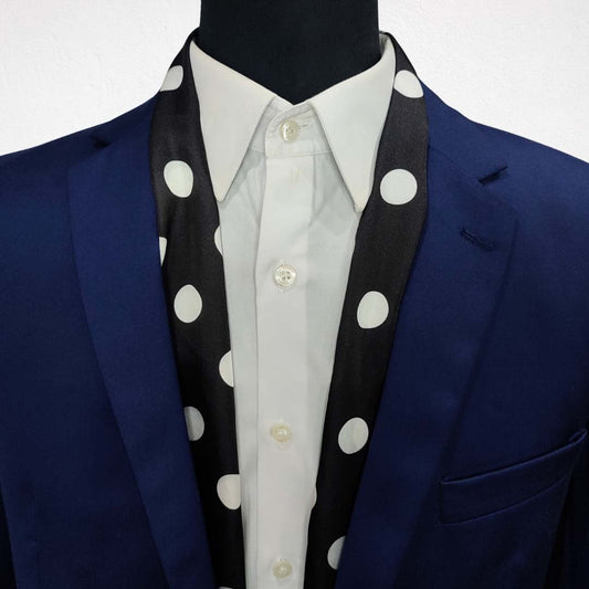 Black Polka Drops Silk Scarve