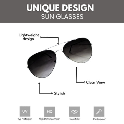 Durable Metal Frame Glasses - Black & Grey