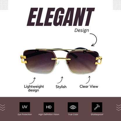 Durable Metal Frame Glasses - Elegant Black