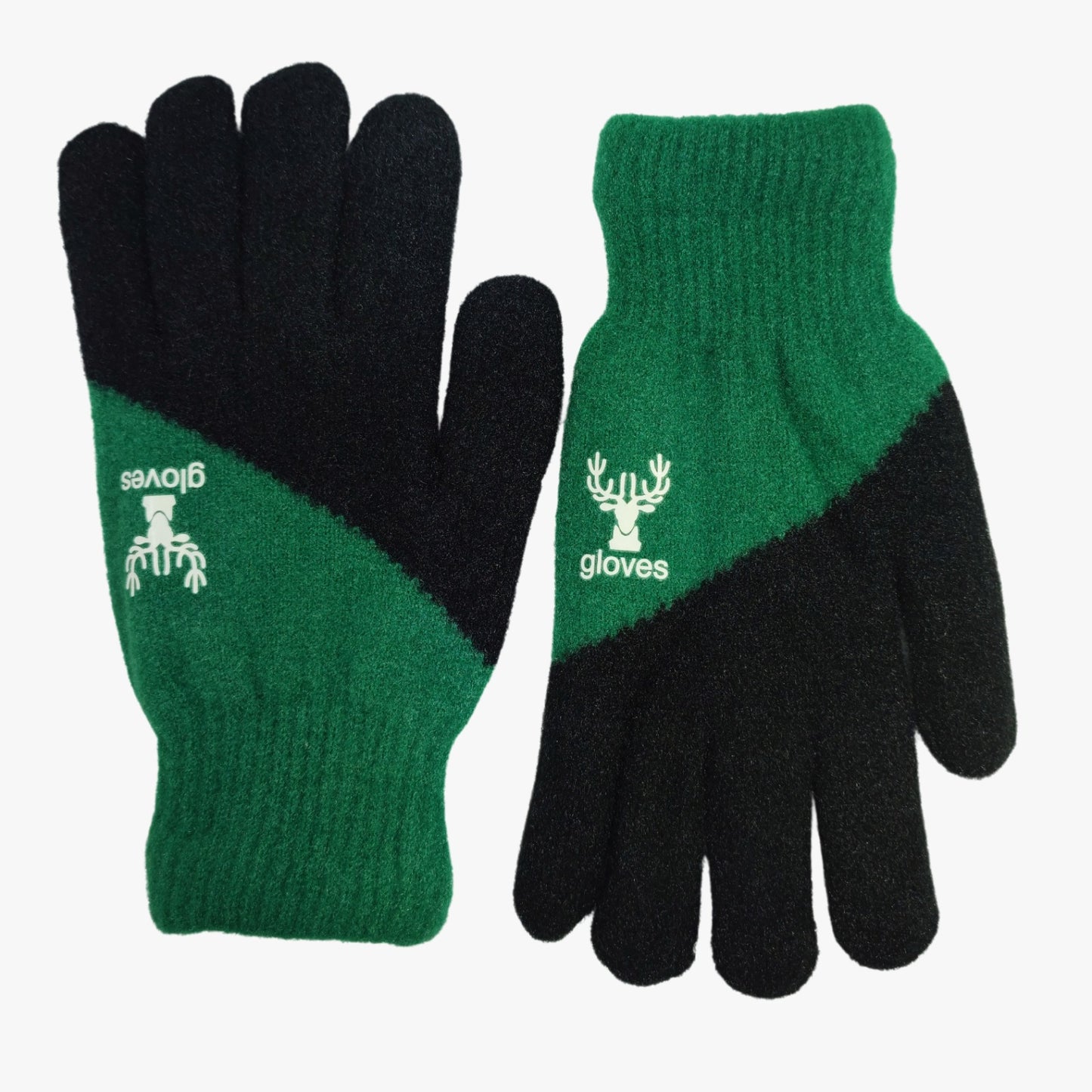 Sports Winter Gloves Synthetic Material - Black & Green