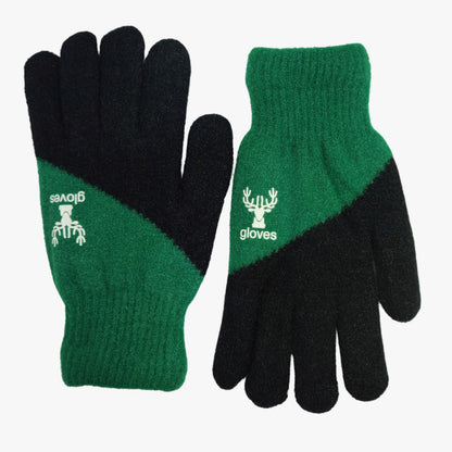 Sports Winter Gloves Synthetic Material - Black & Green