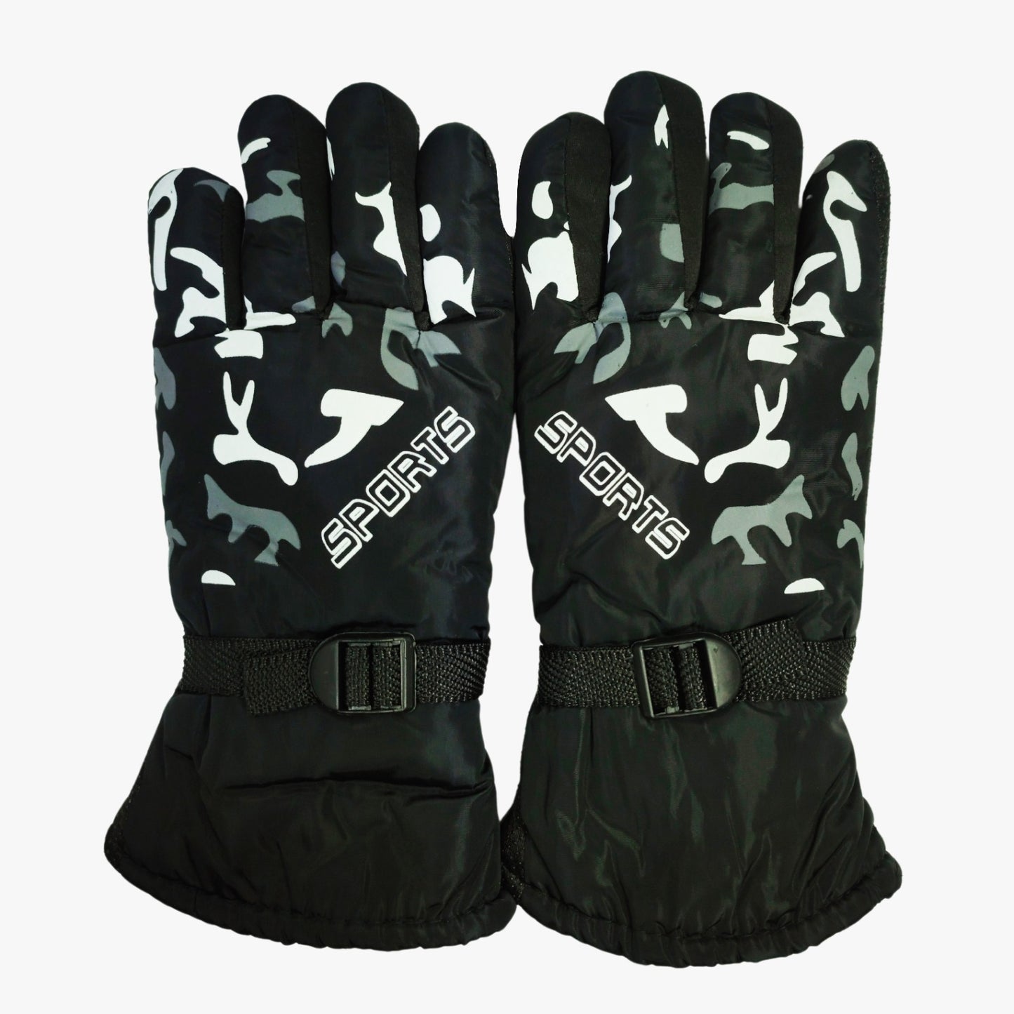 Sports Winter Gloves Synthetic Material - Black Army Style