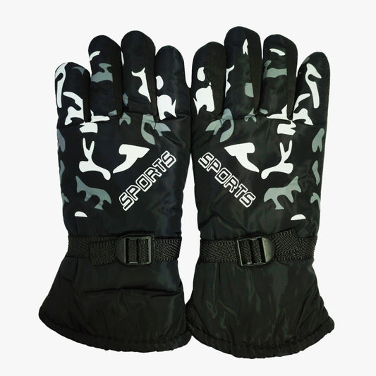 Sports Winter Gloves Synthetic Material - Black Army Style