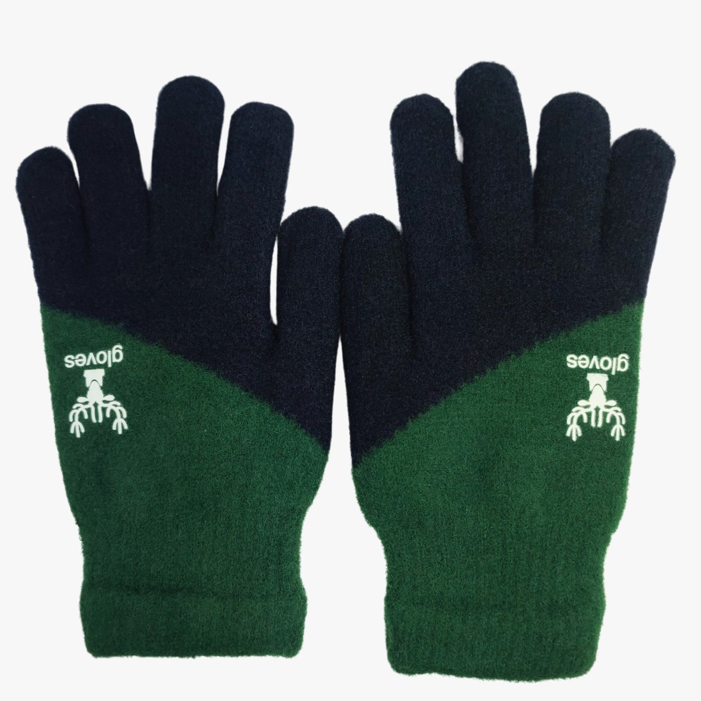 Sports Winter Gloves Synthetic Material - Dark Green & Black