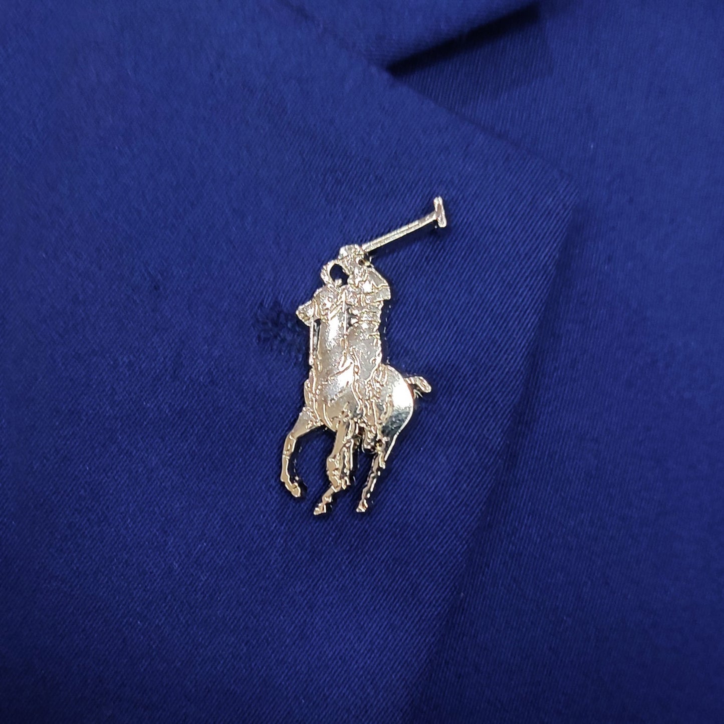 Silver Polo Horse Lapel Pin