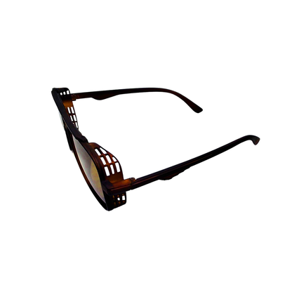 Durable Metal Frame Glasses - Brown Shades