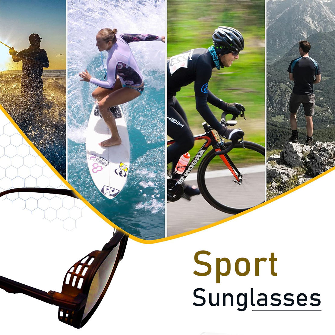 Durable Metal Frame Glasses - Brown Shades