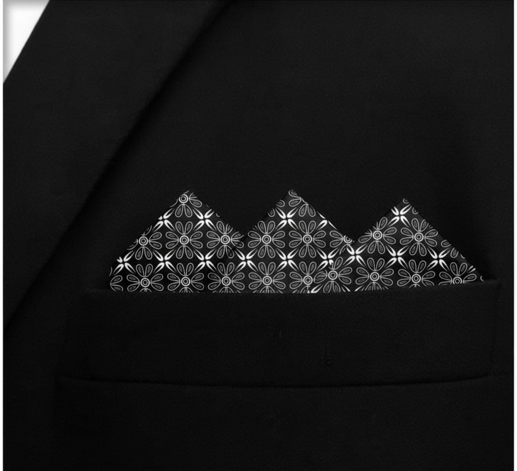 Floral Lattice Silk Pocket Square for Men