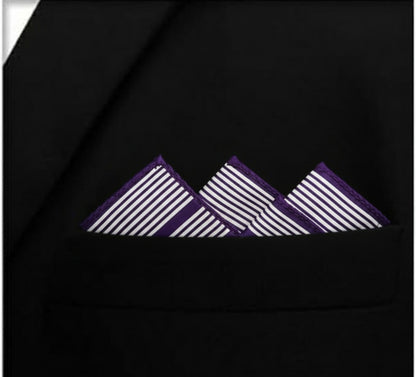 Purple Lined Pocket Square