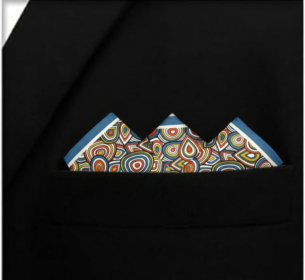 Multi lined Silk Pocket Square