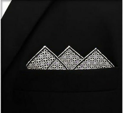 Silver Mirage- Silk Pocket Square for Men