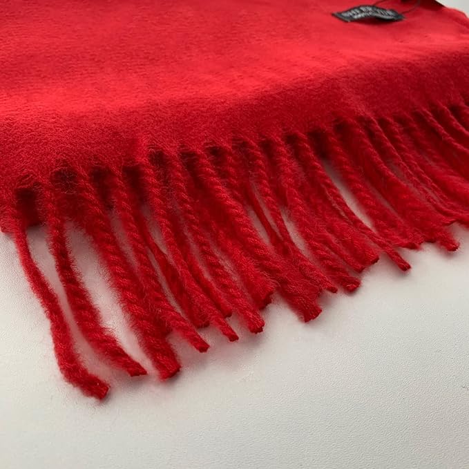 Plain Red Wool Blended Muffler